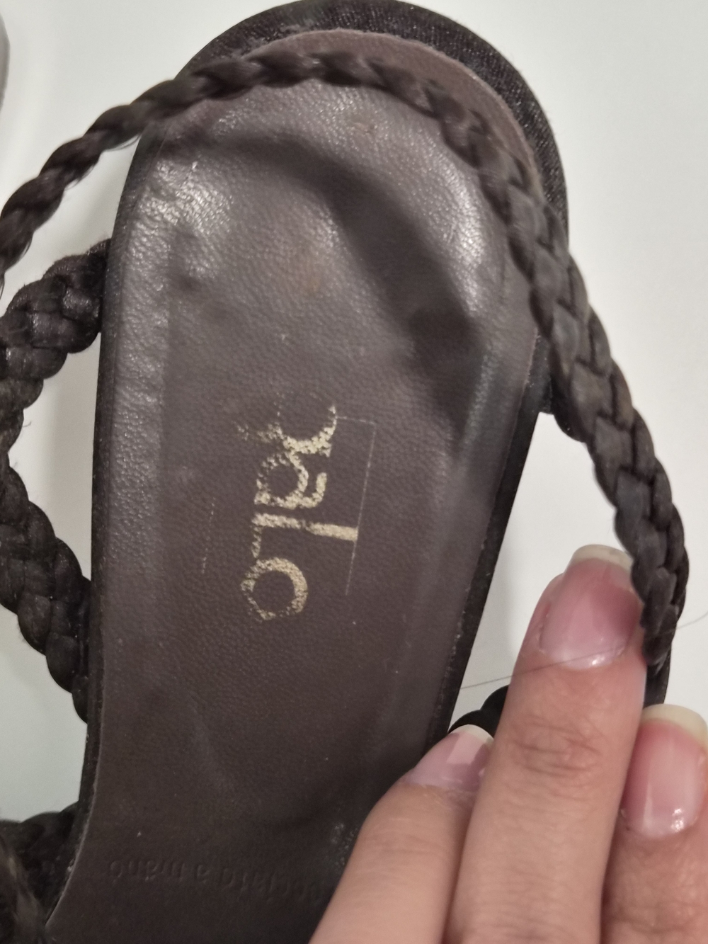 VINTAGE Dark Brown Braided Pointed-Toe Mules - Picture 4 of 6